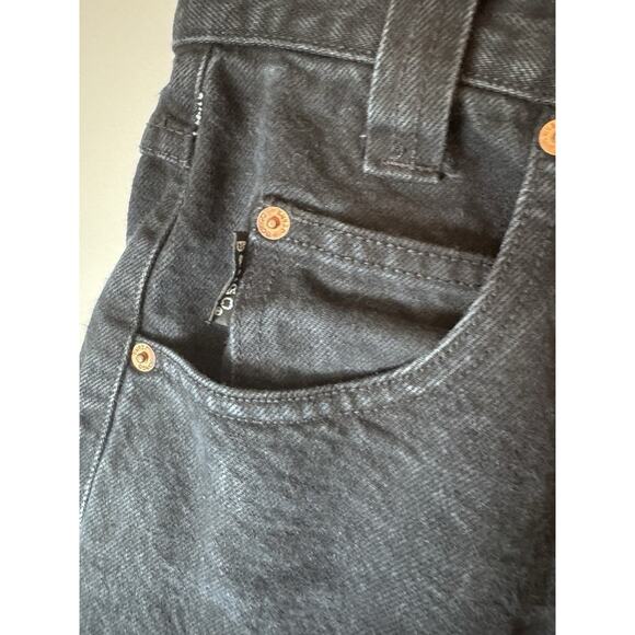 Vintage Bongo Jean Shorts Women's 11 Black Washed High Waist 90s 80s retro Biker - Picture 11 of 13